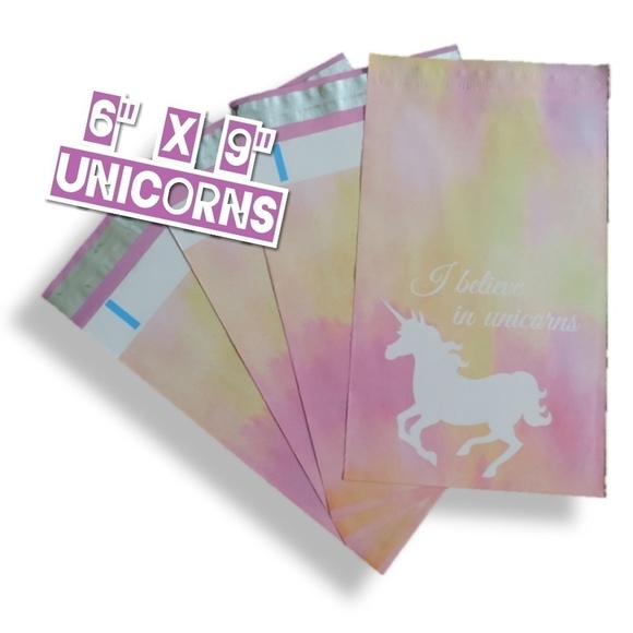 100 Poly Mailers 6x9 Unicorns - Picture 2 of 4